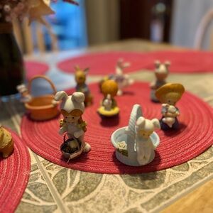 Enesco Bunny Figurines Set - White and Blue Accents